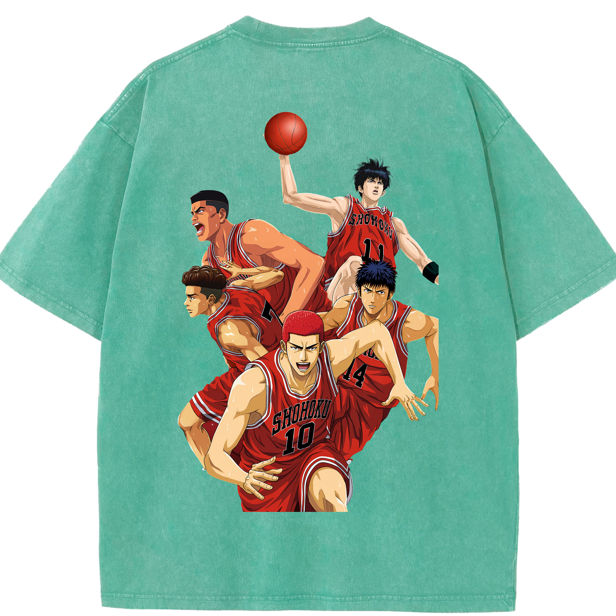 （画像用） SLAM DUNK／スラムダンク 綿100% ヴィンテージ風 半袖Tシャツ（背面プリント）